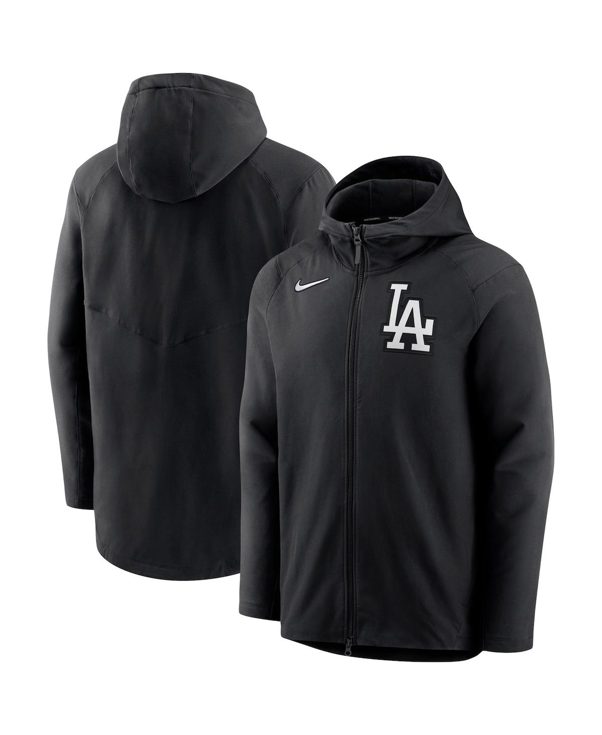 Shop Nike Men's  Black Los Angeles Dodgers Authentic Collection Performance Raglan Full-zip Hoodie