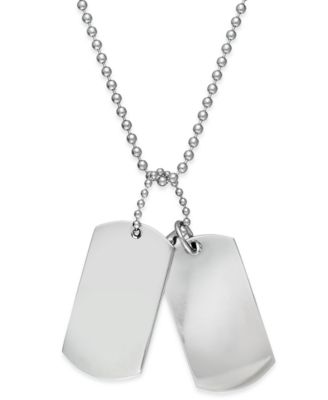 Sutton by Rhona Sutton - Men's Stainless Steel Double Dog Tag Necklace