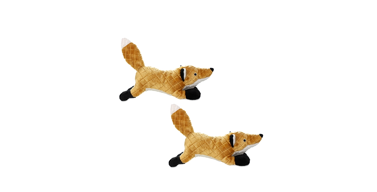 Massive Nature Fox, 2-Pack Dog Toys - Orange