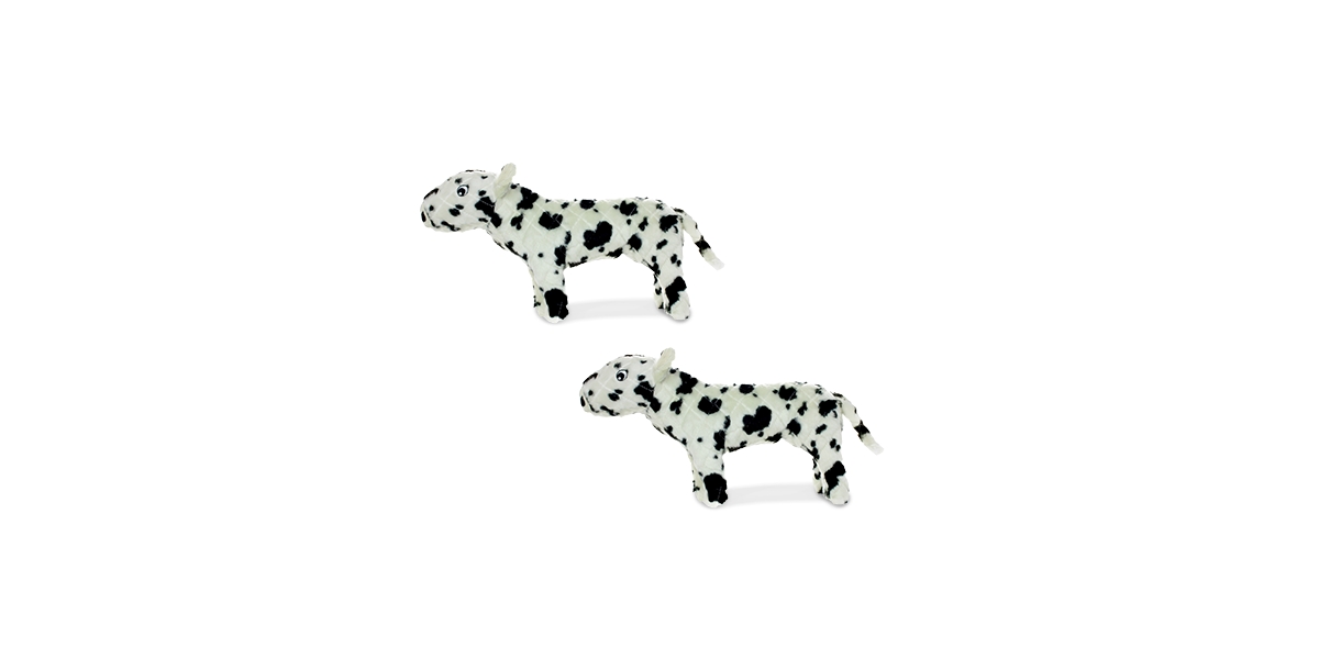 Farm Cow, 2-Pack Dog Toys - White