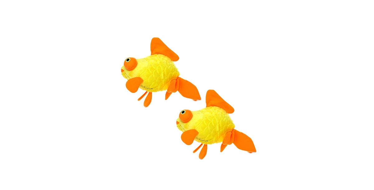 Ocean Goldfish, 2-Pack Dog Toys - Yellow