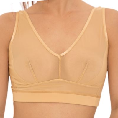 Plus Size Nude Shade Wireless Comfort Mesh Tank Bra