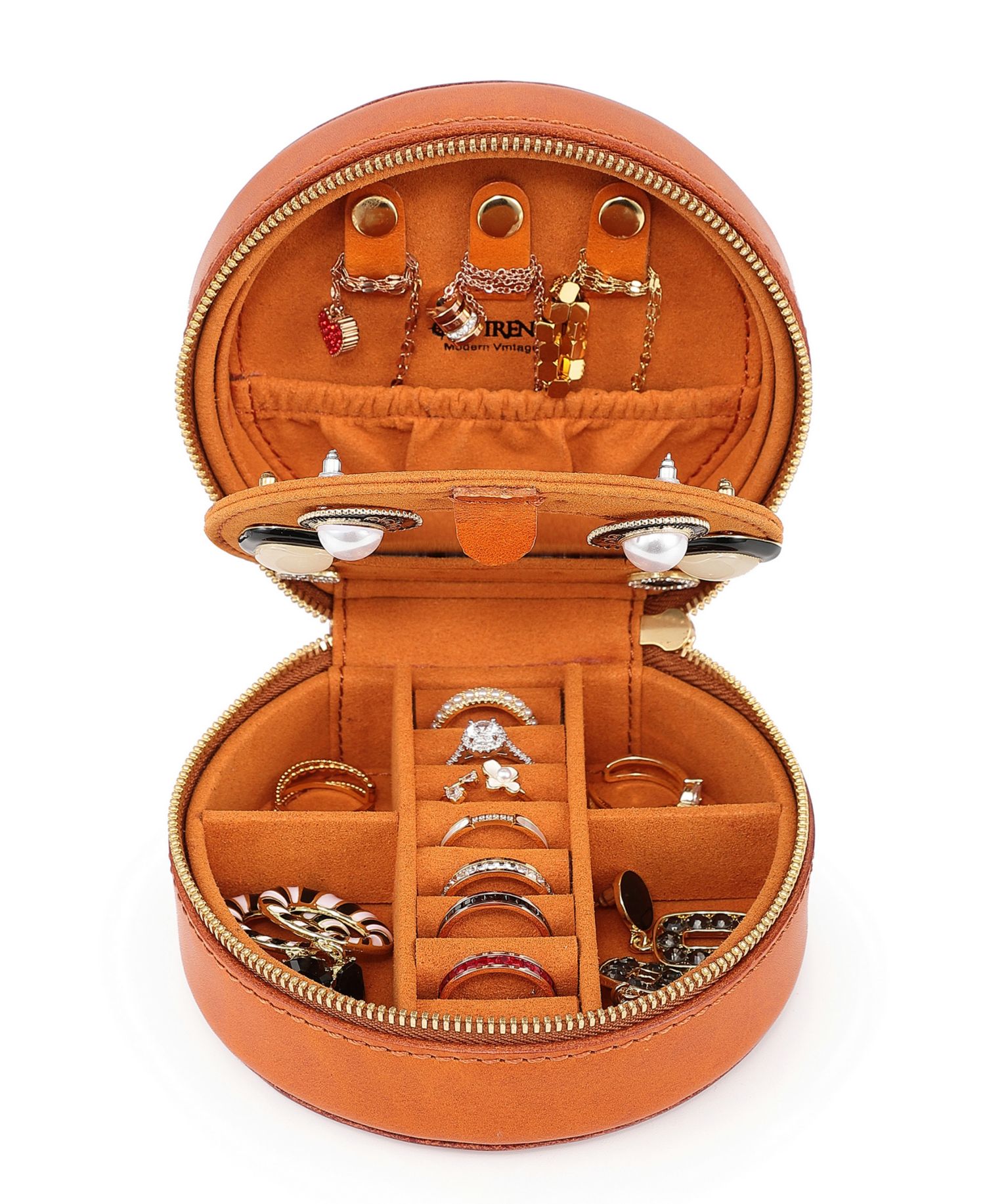 Leather Jewelry Box - Round