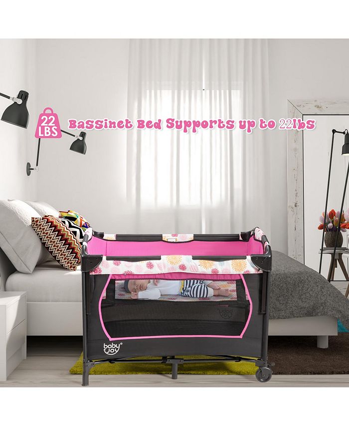 Costway Baby Bedside Sleeper Portable Baby 4in1 Rolling