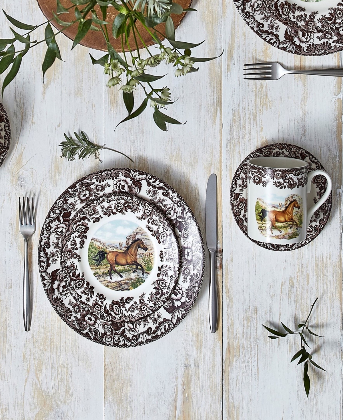 Spode Woodland American Quarter Horse Mug, Set of 4