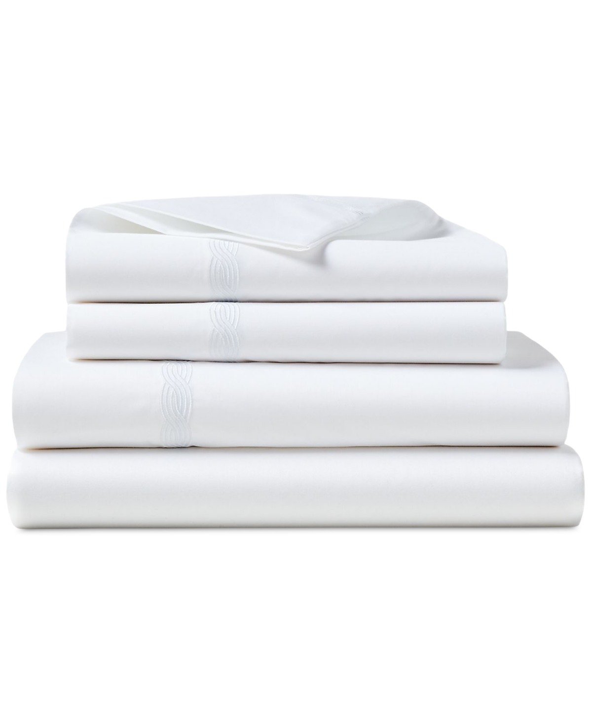 Lauren Ralph Lauren Spencer Cable Embroidery 4-pc. Sheet Set, King In White