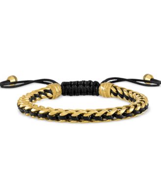 Men's Icon Cord Bracelet in Gold-Plated Stainless Steel