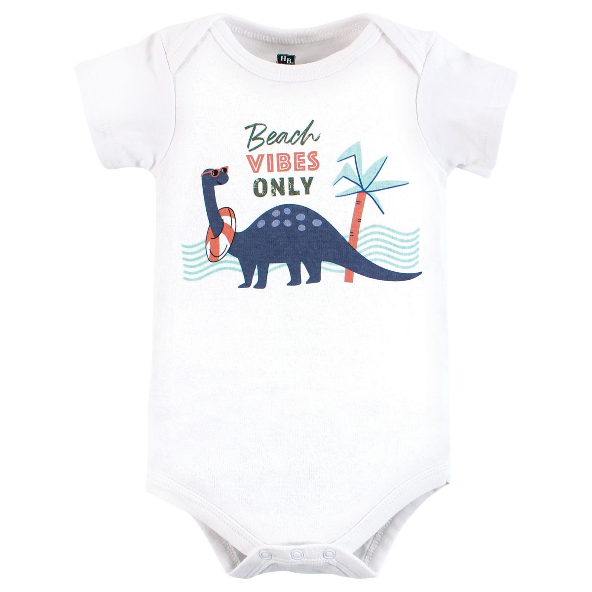 Hudson Baby Baby Boys Unisex Baby Cotton Bodysuits, 3-Pack - Beach dino