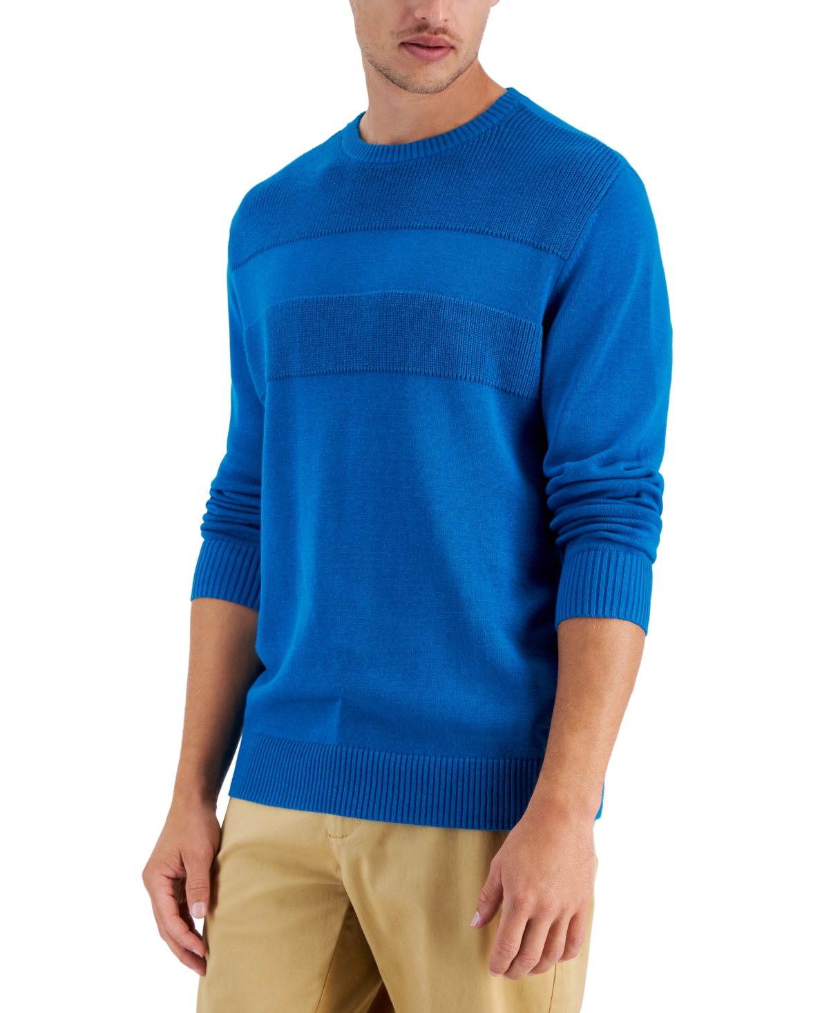 Club Room Men's Textured Cotton Sweater, Created for Macy's