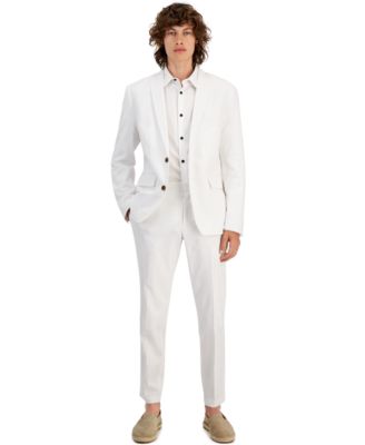 Inc International Concepts Mens Slim Fit Stretch Linen Blend Suit Separates Created For Macys In Bright White