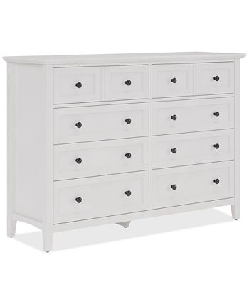 Dark Grey 8 Drawer Fabric Dresser with Side Pockets