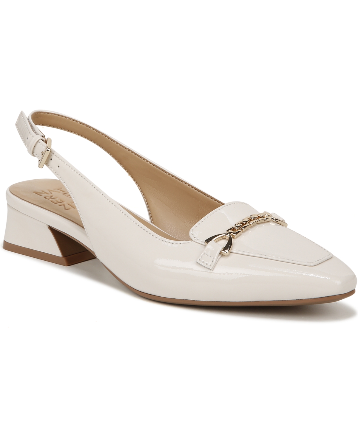 Shop Naturalizer Lindsey Slingbacks In Satin Pearl Patent Leather