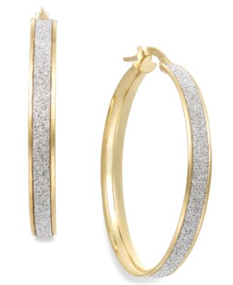 gold glitter hoops