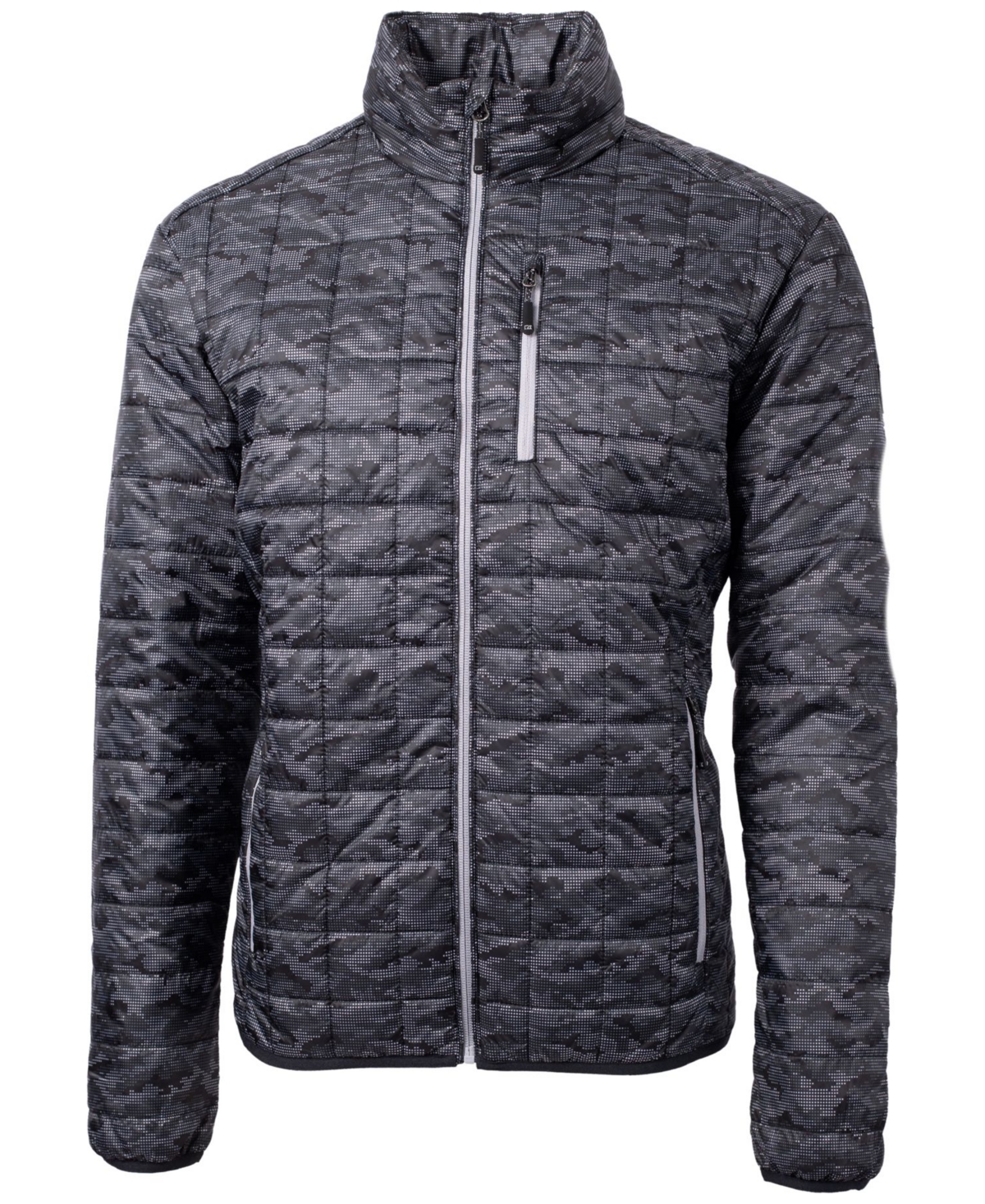 Men's Rainier Quilted Zip-Front Packable Jacket - Black