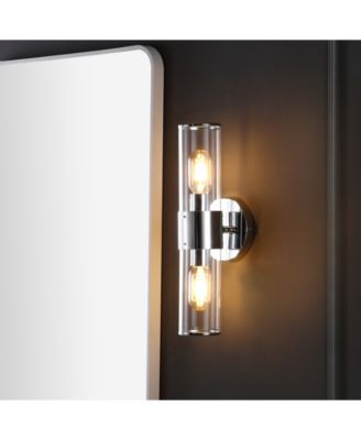 Quinn 15.5" 2-Light Mid-Century Modern Iron, Acrylic LED Sconce