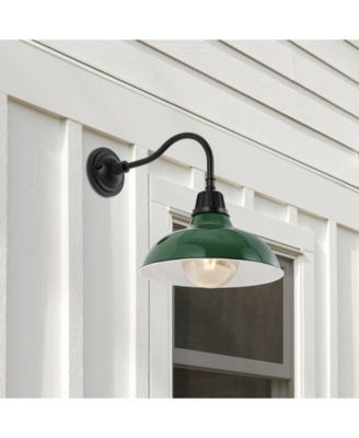 Aurora 12.25" 1-Light Farmhouse Industrial Indoor, Outdoor Iron LED Gooseneck Arm Outdoor Sconce