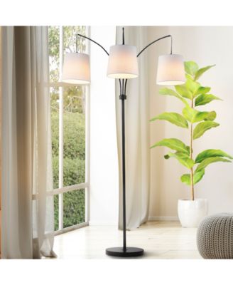 Sylva 72.5" 3-Light Mid-Century Modern Head-Adjustable Iron LED Arc Floor Lamp