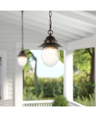 Manteo 8.25" 1-Light Farmhouse Industrial Iron, Glass Outdoor LED Pendant