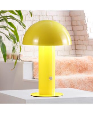 Boletus 10.75" Contemporary Bohemian Rechargeable, Cordless Iron Integrated LED Mushroom Table Lamp