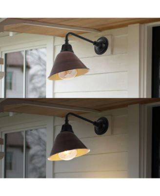 Croydon 9.63" 1-Light Farmhouse Industrial Indoor, Outdoor Iron LED Gooseneck Arm Outdoor Sconce