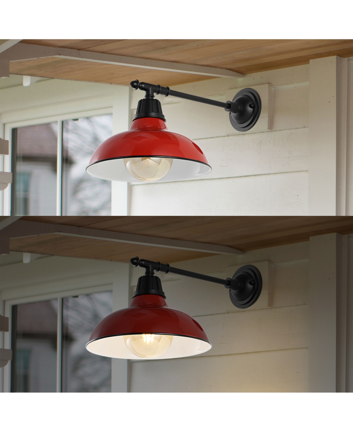 Wallace 1-Light Farmhouse Industrial Indoor, Outdoor Iron Led Victorian Arm Outdoor Sconce - White