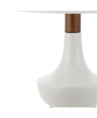 Finn 23" Vintage-inspired Minimalist Iron, Ceramic LED Mini Table Lamp with USB Charging Port