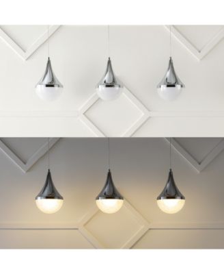 Elyse Teardrop 33" 3-Light Modern Mid-Century Iron, Acrylic Integrated Linear LED Pendant