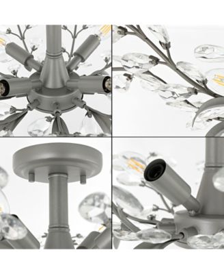 Elisana 26" 4-Light Contemporary Bohemian Iron, Acrylic LED Semi Flush Mount