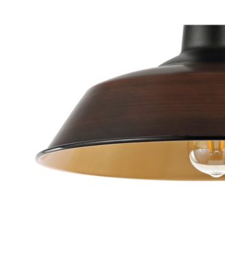 Camila 14" 1-Light Classic Industrial Indoor, Outdoor Iron LED Semi Flush Mount