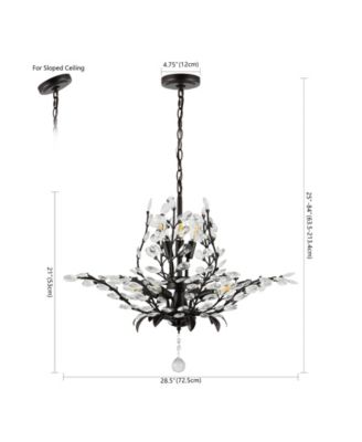 Diantha 28.5" 7-Light Contemporary Bohemian Iron, Acrylic LED Pendant