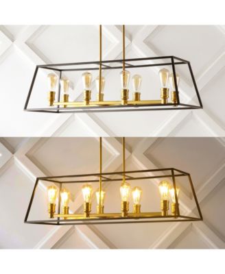 Liane 35" 8-Light Farmhouse Industrial Iron Linear LED Pendant