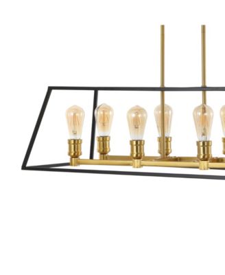 Liane 35" 8-Light Farmhouse Industrial Iron Linear LED Pendant