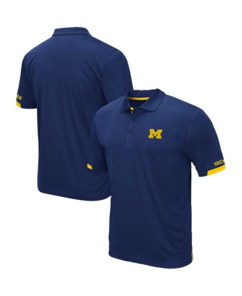 Мужское поло Colosseum Navy Michigan Wolverines Big and Tall Santry Polo Shirt