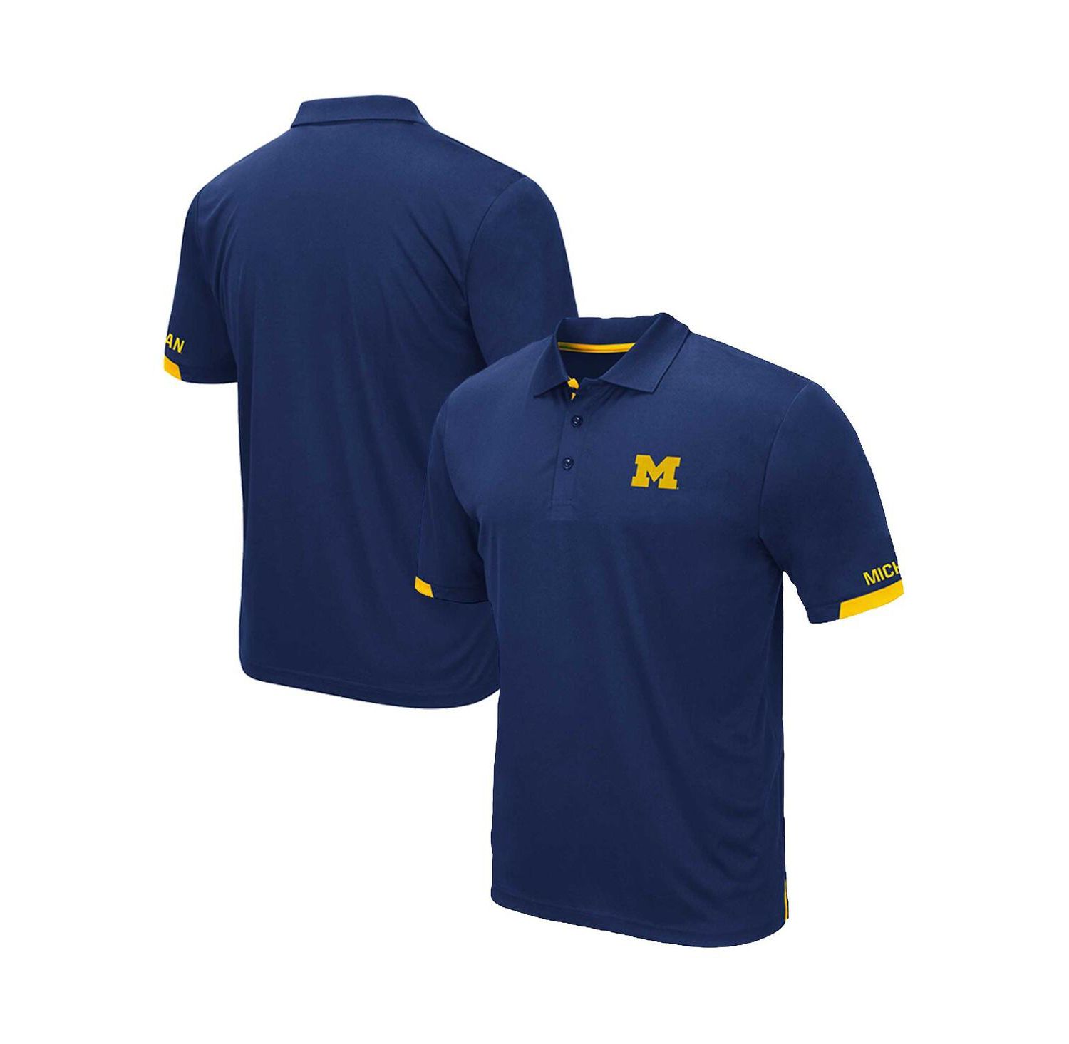 Men's Navy Michigan Wolverines Big and Tall Santry Polo Shirt