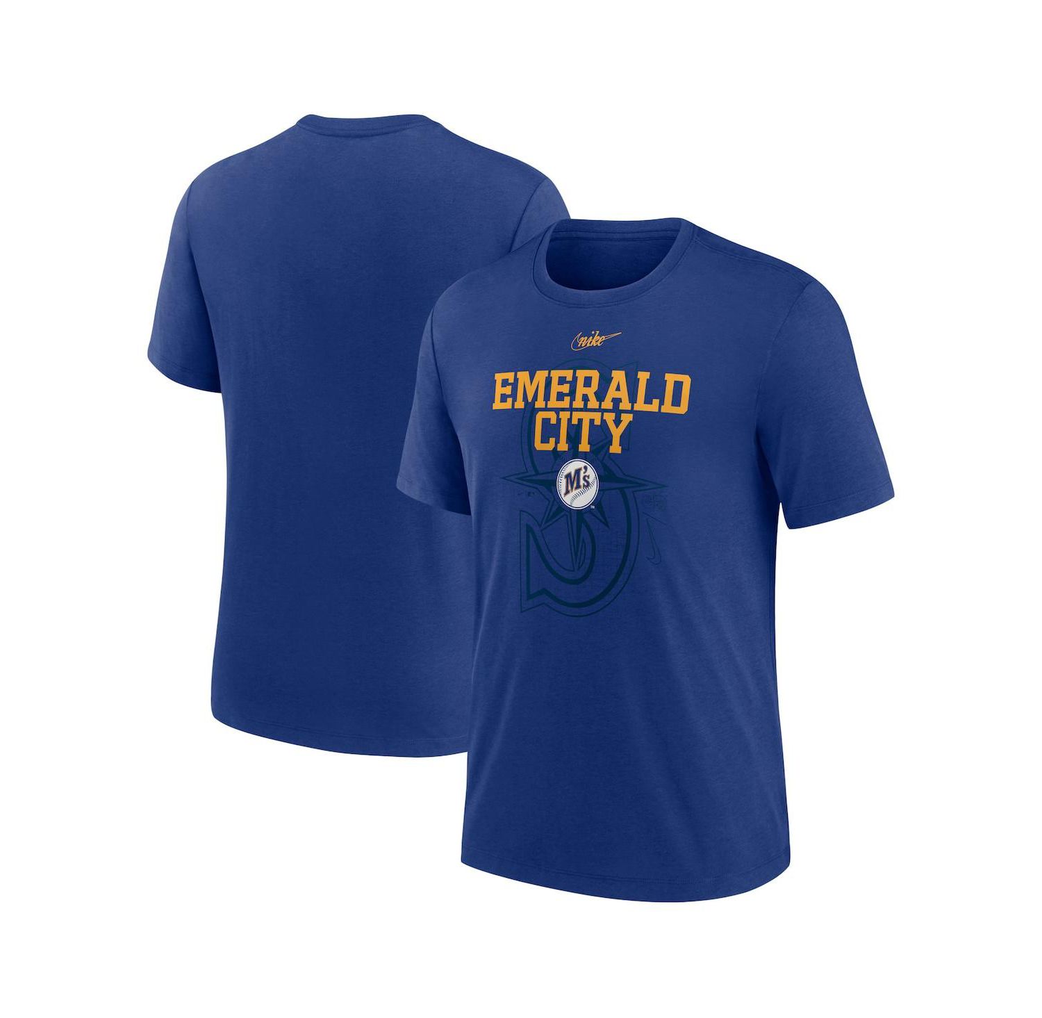 Men's Royal Seattle Mariners Rewind Retro Tri-Blend T-shirt