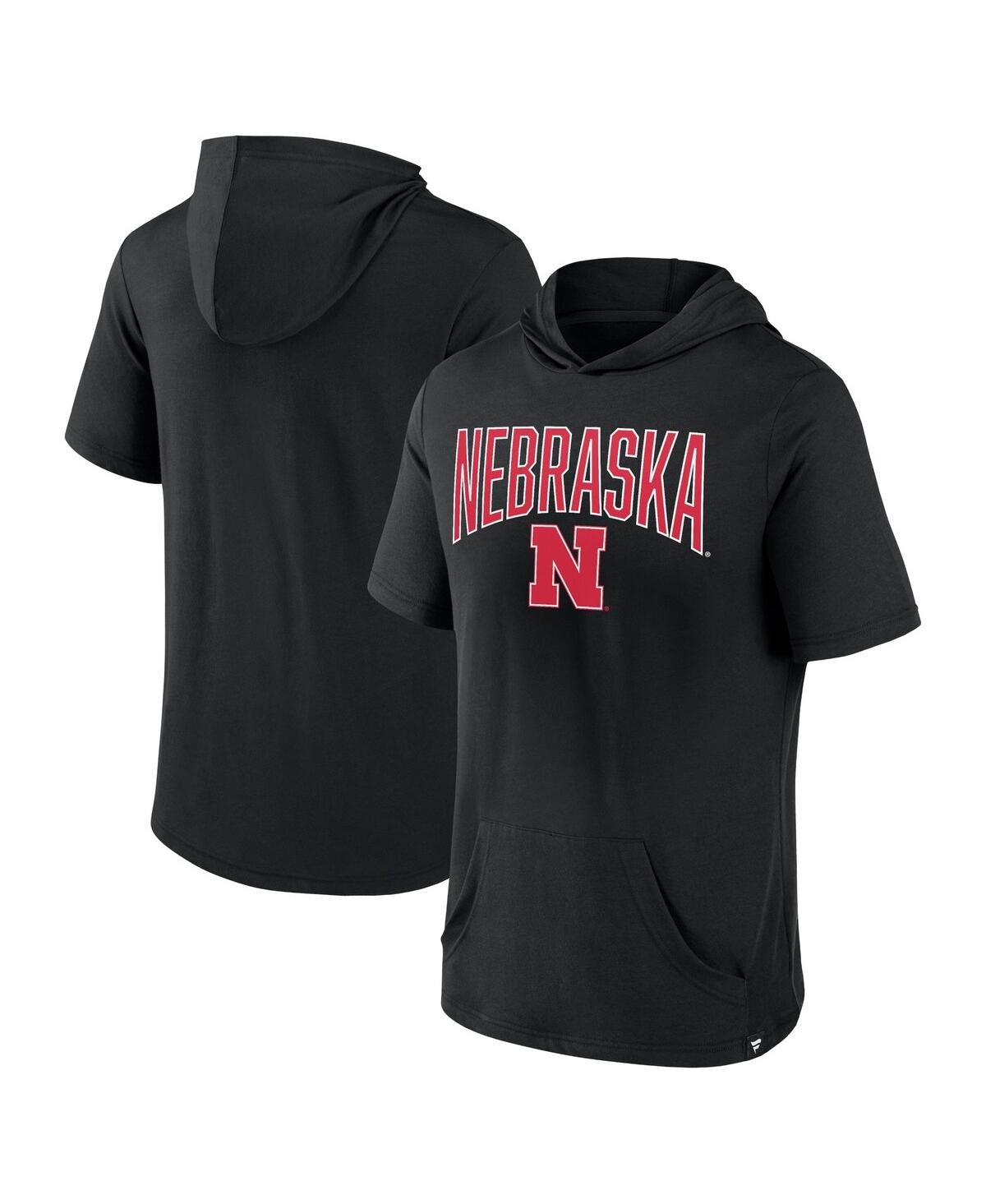 Men's FanaticsNebraska Huskers Outline Lower Arch Hoodie T-shirt - Black