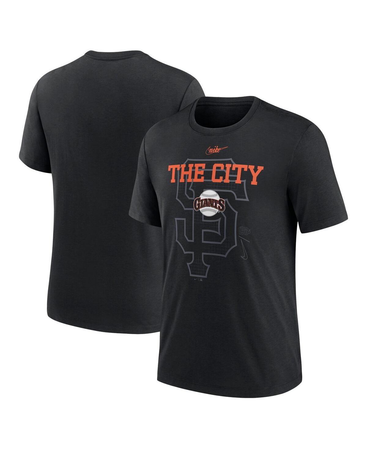 Shop Nike Men's  Black San Francisco Giants Rewind Retro Tri-blend T-shirt