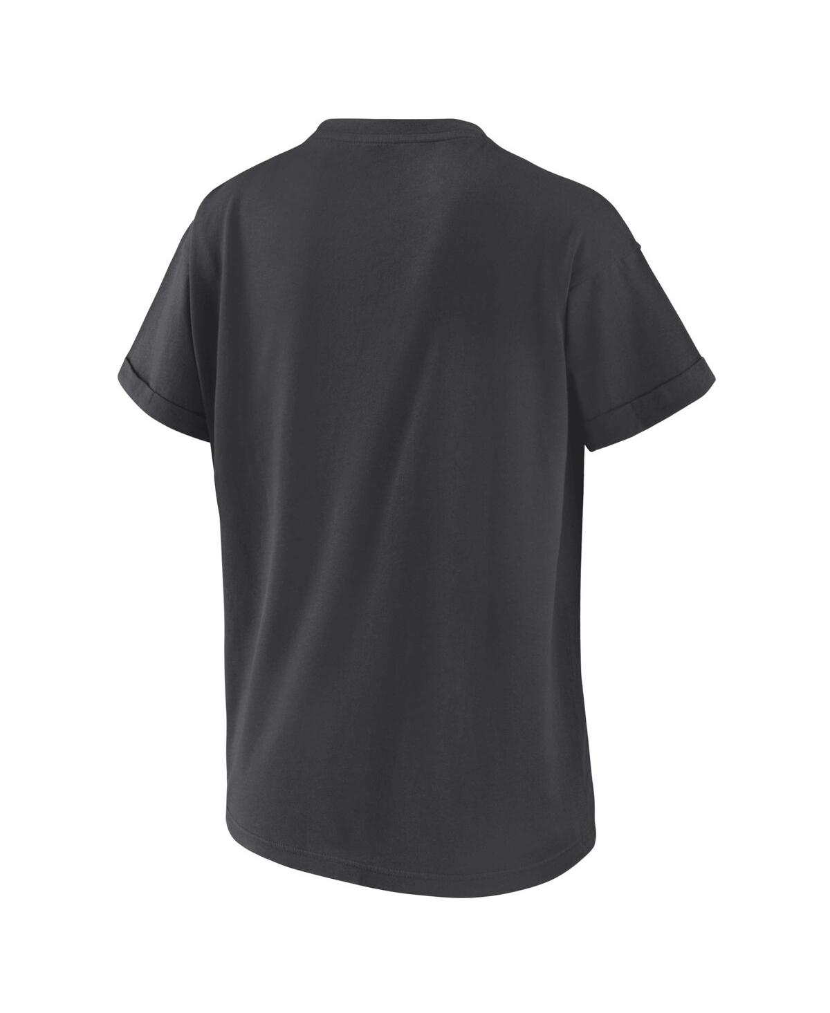 Shop Wear By Erin Andrews Women's  Charcoal Washington Nationals Oversized Boyfriend T-shirt