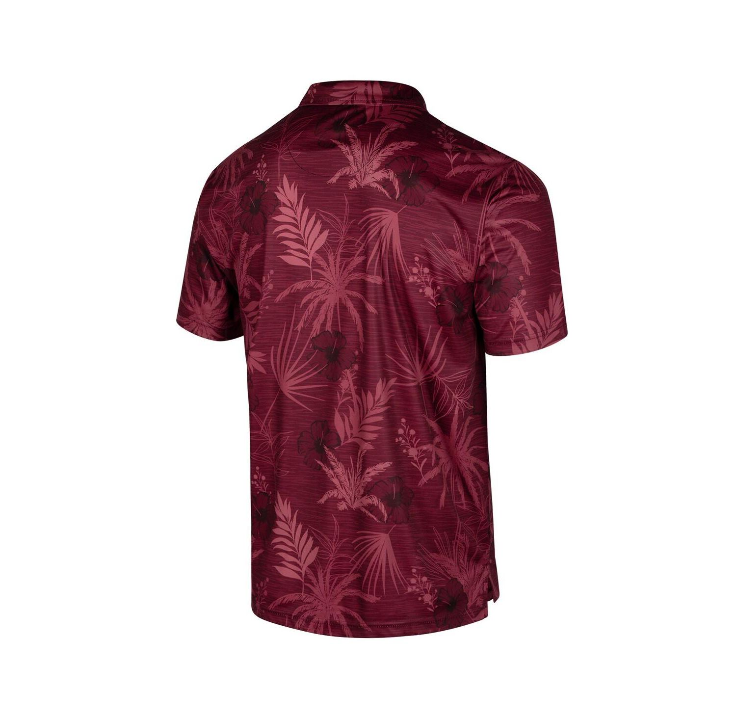 Men's Maroon Mississippi State Bulldogs Palms Team Polo Shirt