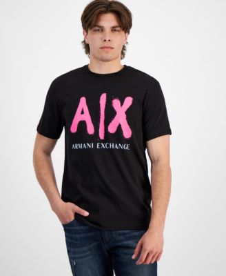 A|X Armani Exchange - Men's Neon Spray Paint Logo Graphic T-Shirt