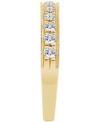 Diamond Milgrain Band (1/2 ct. t.w.) in 14k White or Yellow Gold