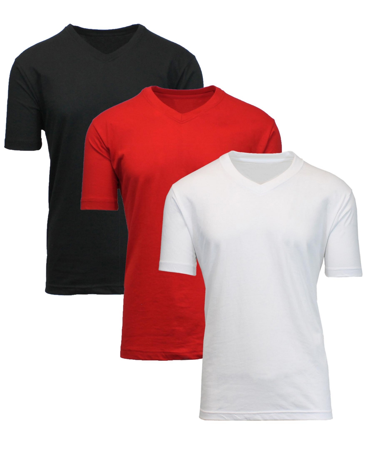 Blue Ice Men's Short Sleeve Moisture Wicking T-shirt, Pack Of 3 In Black-red-white