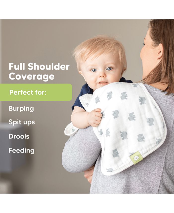 KeaBabies 5pk Softe Muslin Burp Cloths for Baby Girls and Boys, Organic