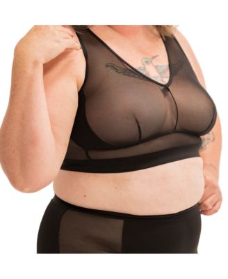 Plus Size Nude Shade Wireless Comfort Mesh Tank Bra