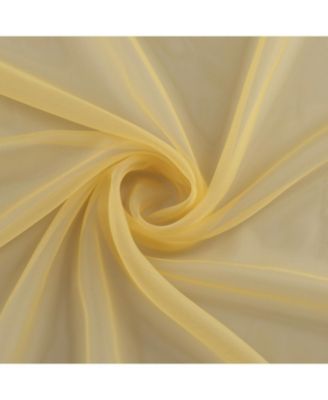 Montauk Accents Ultra Lux 2 Piece Rod Pocket Gold Sheer Voile Window Curtain Panels - 84 in. Long