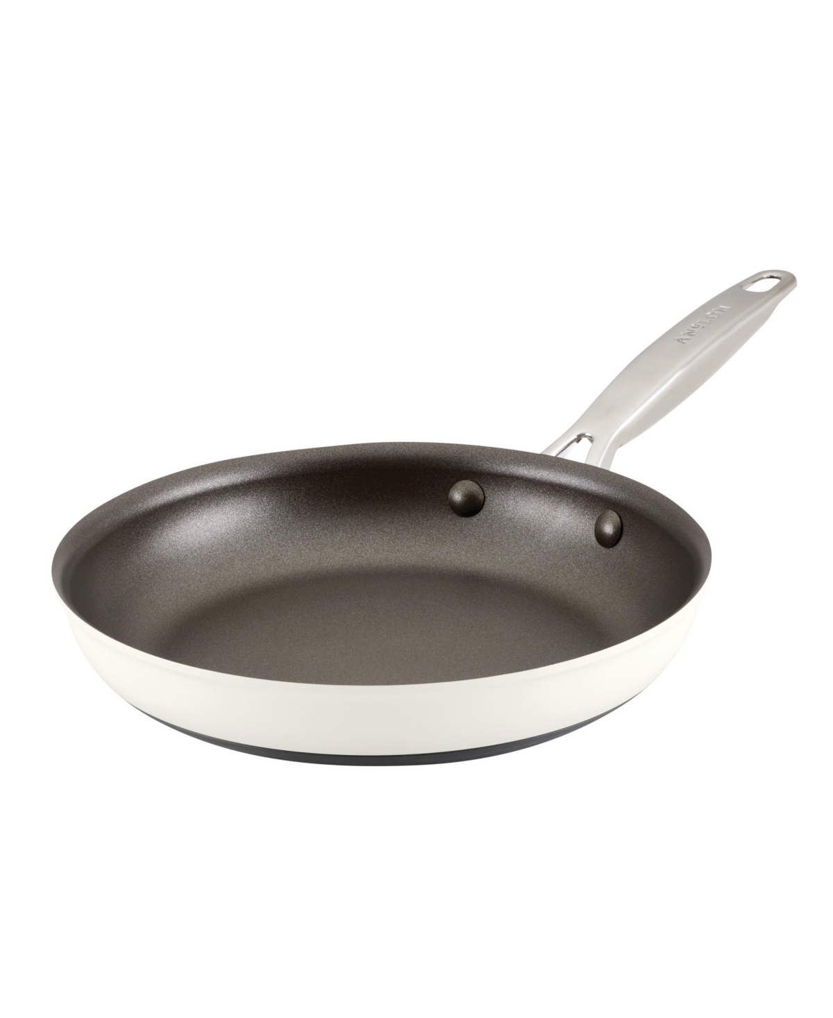 Shop Anolon Achieve Hard Anodized Nonstick 10" Frying Pan In Cream