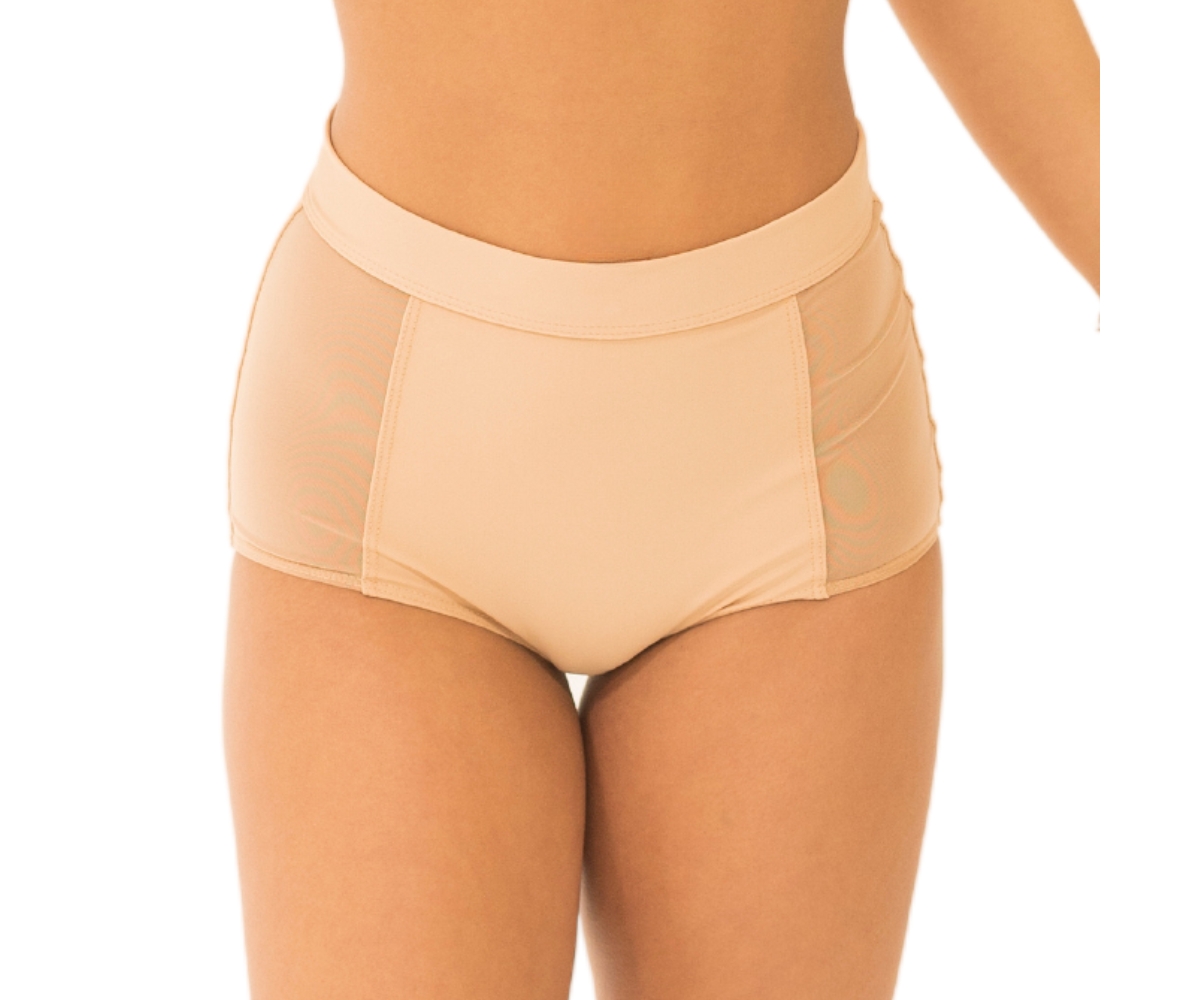 Plus Size Nude Shade Smooth High Waisted Brief Panty - Honey