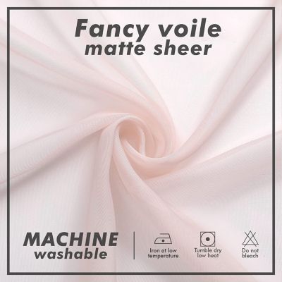 2 Piece Rose Pink Colored Rod Pocket Sheer Voile Window Curtains