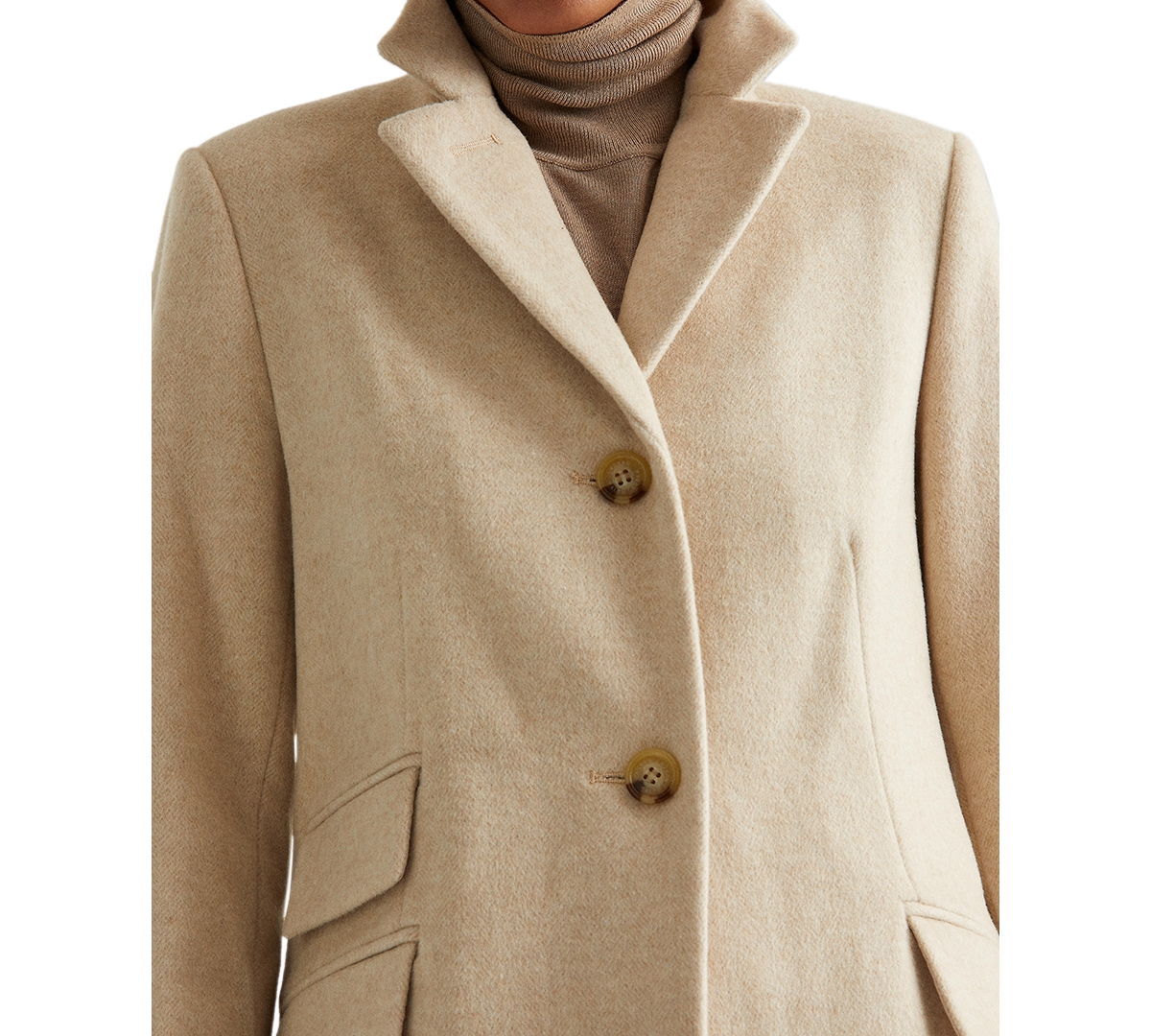 Lauren Ralph Lauren Women's Single-Breasted Walker Coat -Beige