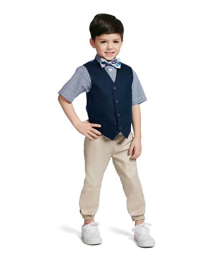 Nautica Little Boys Short Sleeve Twill Vest Set, 4 Piece Macy's